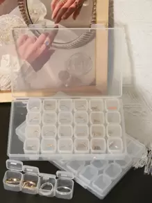 1 pieza Caja de almacenamiento de anillos transparente - transparente - Ver 1