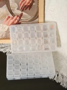 1 pieza Caja de almacenamiento de anillos transparente - transparente - Ver 2