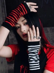 ROMWE Grunge Punk Găng tay - Nhiều màu - Xem 1