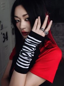 ROMWE Grunge Punk Găng tay - Nhiều màu - Xem 2