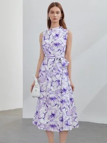 MOTF PREMIUM Vestido con cinturón lino - Multicolor - Ver 10