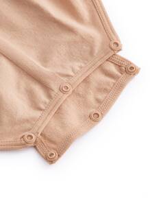 SHAPORA Solid Ribbed Knit Shapewear Bodysuit - Apricot - View 8