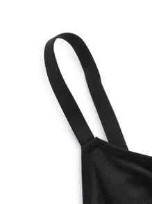 SHAPORA Solid Adjustable Strap Shapewear Romper - Black - View 5