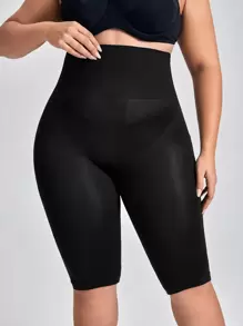 SHAPORA Solid Wideband Waist Shapewear Shorts - Black - View 10