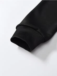 ROMWE MEN Áo nỉ Nam Lễ Các Thánh Lá thư Đường phố - màu đen - Xem 4