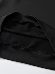 ROMWE MEN Áo nỉ Nam Lễ Các Thánh Lá thư Đường phố - màu đen - Xem 5