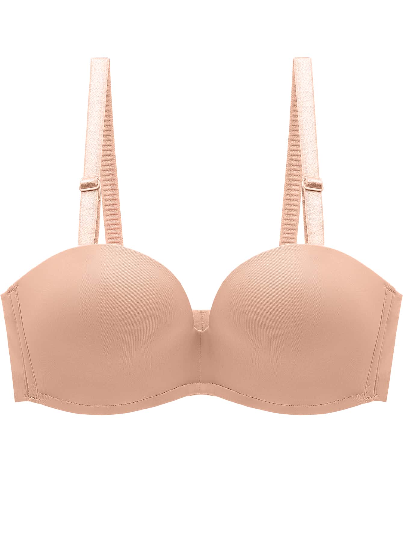 Women's Apricot Backless Strapless Push Up Bra For Casual Wear - Apricot - View 1