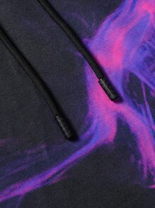 Manfinity LEGND 男士圖案印花袋鼠口袋抽繩連帽衫 - 彩色 - 查看 7