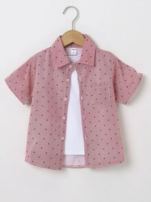 SHEIN 小男童星星和條紋襯衫