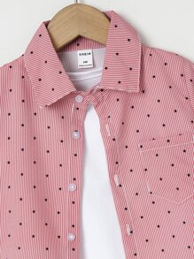 SHEIN 小男童星星和條紋襯衫