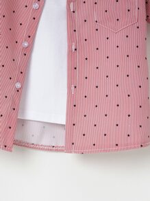 SHEIN 小男童星星和條紋襯衫