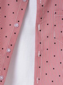 SHEIN 小男童星星和條紋襯衫