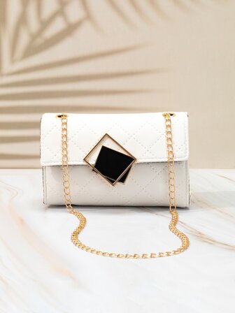 迷你幾何衍縫翻蓋方包