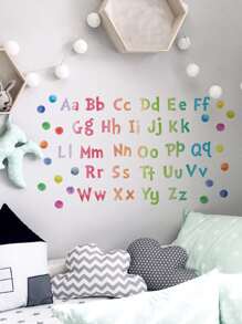 1 set pegatina de pared de niños con estampado de alfabeto