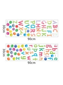 1 set pegatina de pared de niños con estampado de alfabeto