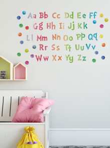 1 set pegatina de pared de niños con estampado de alfabeto