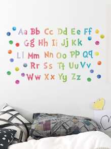 1 set pegatina de pared de niños con estampado de alfabeto