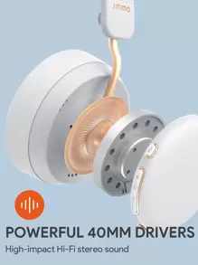 JMMO 无线耳机，蓝牙耳机 3.5 毫米音频，电池寿命长达 20 小时，配备 40 毫米驱动器，适用于旅行办公手机电脑、节日礼物可折叠圣诞礼物，秋冬必备品