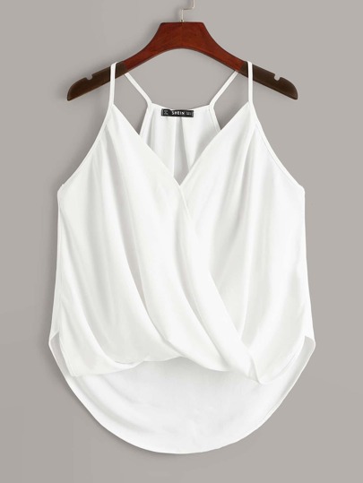 لباس علوي كامي بحافة منحن مطوي مقاس كبير