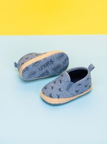 Baby Boys' Blue Cartoon Dolphin Pattern Flat Shoes - Blue - View 3