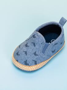 Baby Boys' Blue Cartoon Dolphin Pattern Flat Shoes - Blue - View 5