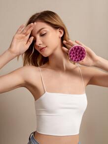 SHEIN BASIC LIVING 1pc Shampoo Massage Hair Brush - Pink - View 7