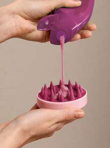 SHEIN BASIC LIVING 1pc Shampoo Massage Hair Brush - Pink - View 3