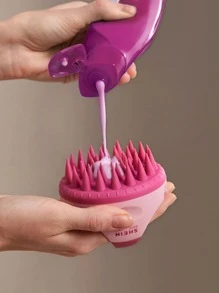 SHEIN BASIC LIVING Shampoo Massage Brush - Pink - View 4