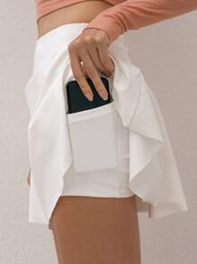 VUTRU Váy tennis cổ điển dành cho nữ có túi, quần short tích hợp chống lộ, hai lớp cho váy thể thao chống xuyên thấu - trắng - Xem 2