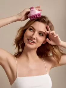 SHEIN BASIC LIVING Shampoo Massage Brush - Pink - View 10