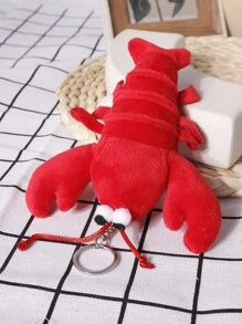 Fuzzy Tôm hùm Đồ treo Móc chìa khóa Đối với Trở lại Đến Trường học - Đỏ - Xem 2