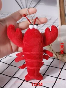 Fuzzy Tôm hùm Đồ treo Móc chìa khóa Đối với Trở lại Đến Trường học - Đỏ - Xem 3