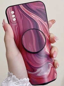 Vỏ điện thoại hoa văn bằng đá cẩm thạch với tay cầm điện thoại nhô ra - Nhiều màu - Xem 4