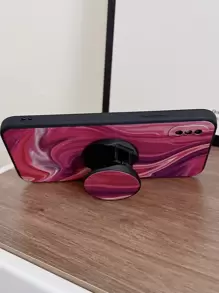 Vỏ điện thoại hoa văn bằng đá cẩm thạch với tay cầm điện thoại nhô ra - Nhiều màu - Xem 5