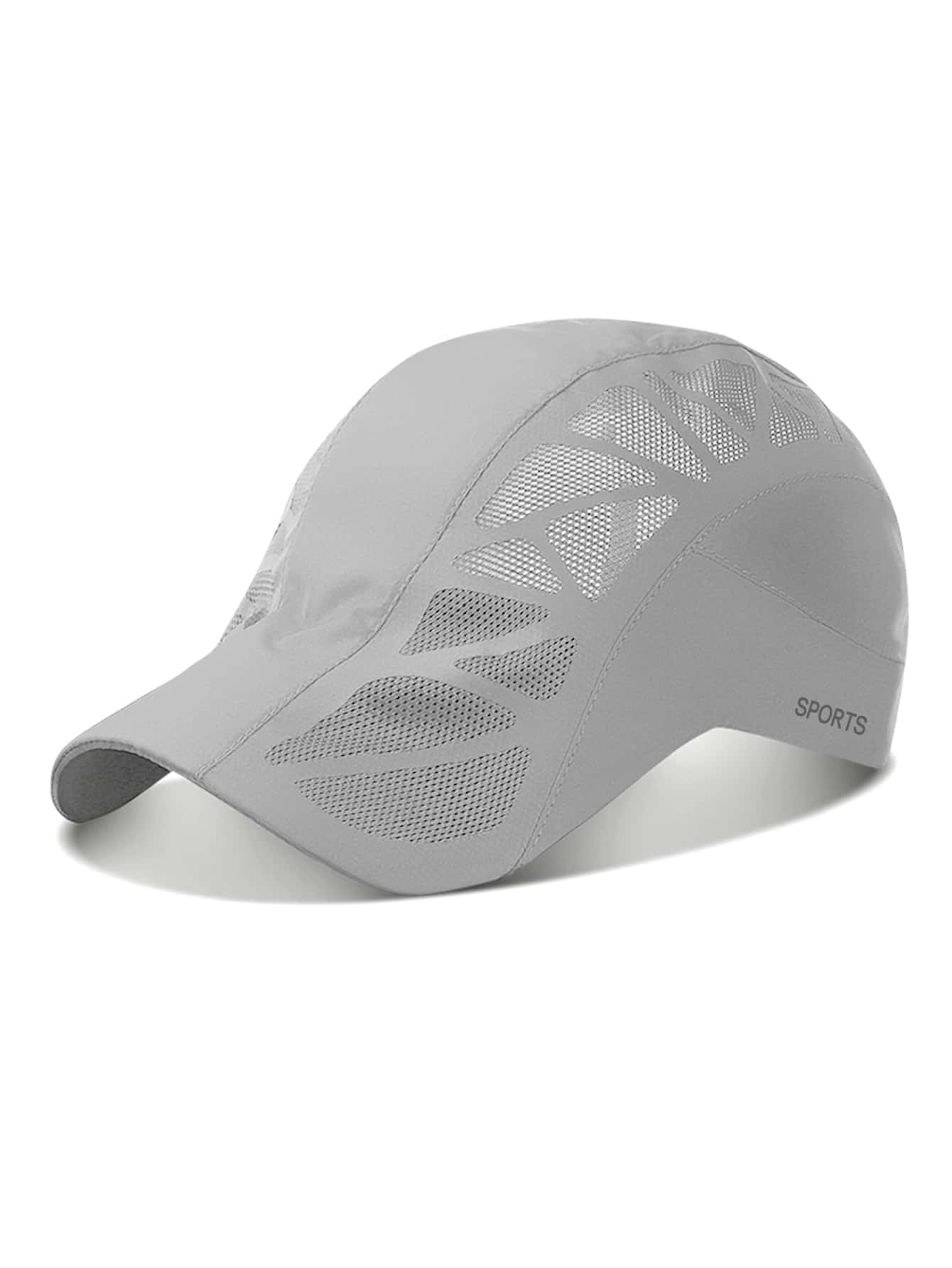 Men Letter Graphic Mesh Panel Baseball Cap - Light Grey - View 1
