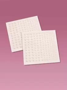 Sweetness 1 hoja Pegatina de tatuaje de ojo con perla artificial - Blanco - Ver 4