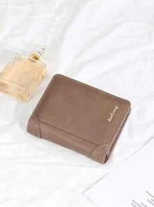 Baellerry Men Letter Graphic Small Wallet Credit Card Pocket Wallet Tri-Fold ID Window Men Wallet Portable, Money, Cash White-Collar Workers, For Male College, Work, Business, Commute, Office, For Anniversary, For Couple, For Birthday Gift, On Valentine Day Gift, Gift - Brown - View 5