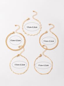 5入組星形裝飾手環 - 金黃色 - 查看 3