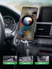 1st 1m Tpe guldpläterad 3,5 mm hane till extra 3,5 mm hanljudomvandlarkabel - Svart - Visa 6