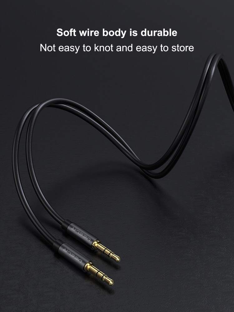 1 件 1m Tpe 鍍金 3.5mm 公頭轉 Aux 3.5mm 公頭音訊轉換器電纜 - 黑色 - 查看 7