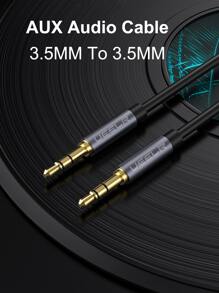 1st 1m Tpe guldpläterad 3,5 mm hane till extra 3,5 mm hanljudomvandlarkabel - Svart - Visa 8