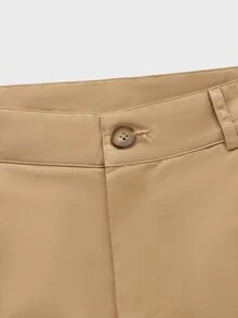 Manfinity Hombres Shorts con botón con cremallera - Caqui - Ver 3