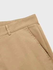 Manfinity Hombres Shorts con botón con cremallera - Caqui - Ver 4