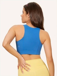 GLOWMODE FeatherFit™ Exposed Zipper Sports Bra - Blue - View 3