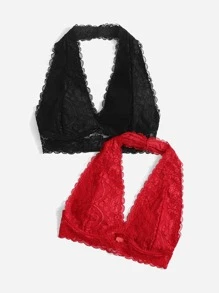 2pack Floral Lace Bralet Set - Multicolor - View 3