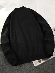 Manfinity Homme Men Zip Up Bomber Jacket - Black - View 2