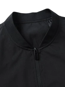 Manfinity Homme Men Zip Up Bomber Jacket - Black - View 3