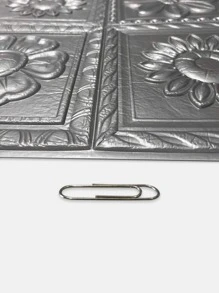 1/2/10 miếng dán tường họa tiết hoa nổi XPE 3D phong cách lãng mạn cổ điển, miếng dán tường xốp chống va chạm, nhiều màu sắc, dễ vệ sinh, miếng dán tường chống va chạm tự dính, giấy dán tường phong cách đơn giản và hiện đại, giấy dán tường cách âm để trang trí phòng ngủ - Xám - Xem 3