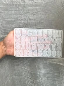 1 件字母设计 DIY 硅胶模具，透明硅胶模具，适用于 DIY - 白色 - 查看 3