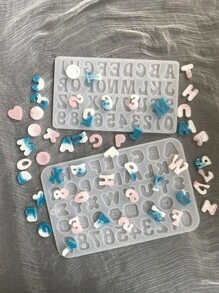 1 件字母设计 DIY 硅胶模具，透明硅胶模具，适用于 DIY - 白色 - 查看 4